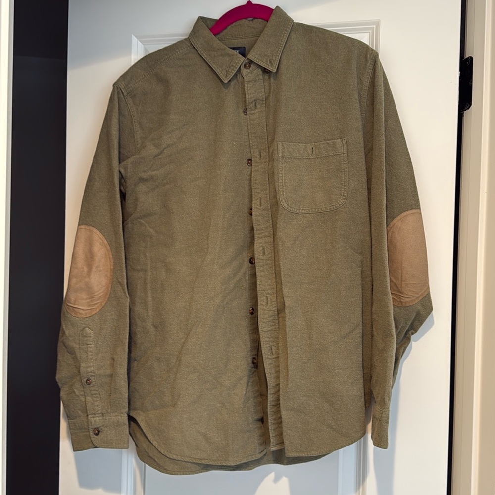 J.crew cotton button down with patched elbows